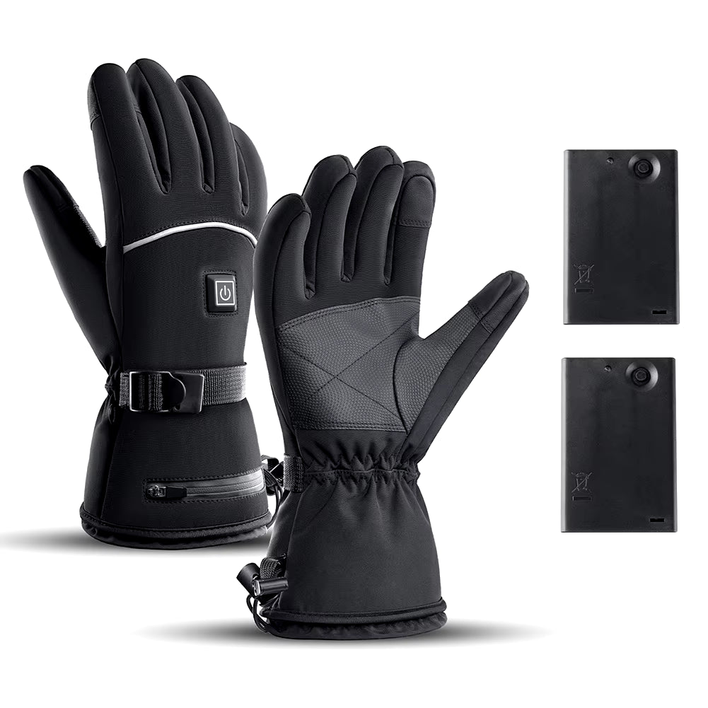 Motorcycle Heated Gloves Battery Powered Electric Heated Gloves Touch Screen Waterproof Thermal Heating Gloves for Outdoor Sport